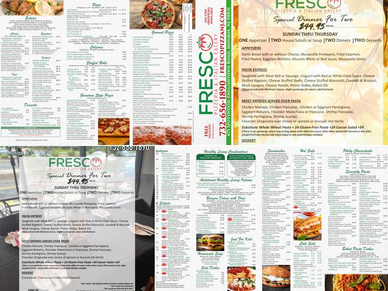 Fresco Pizzeria & Italian Eatery Menu