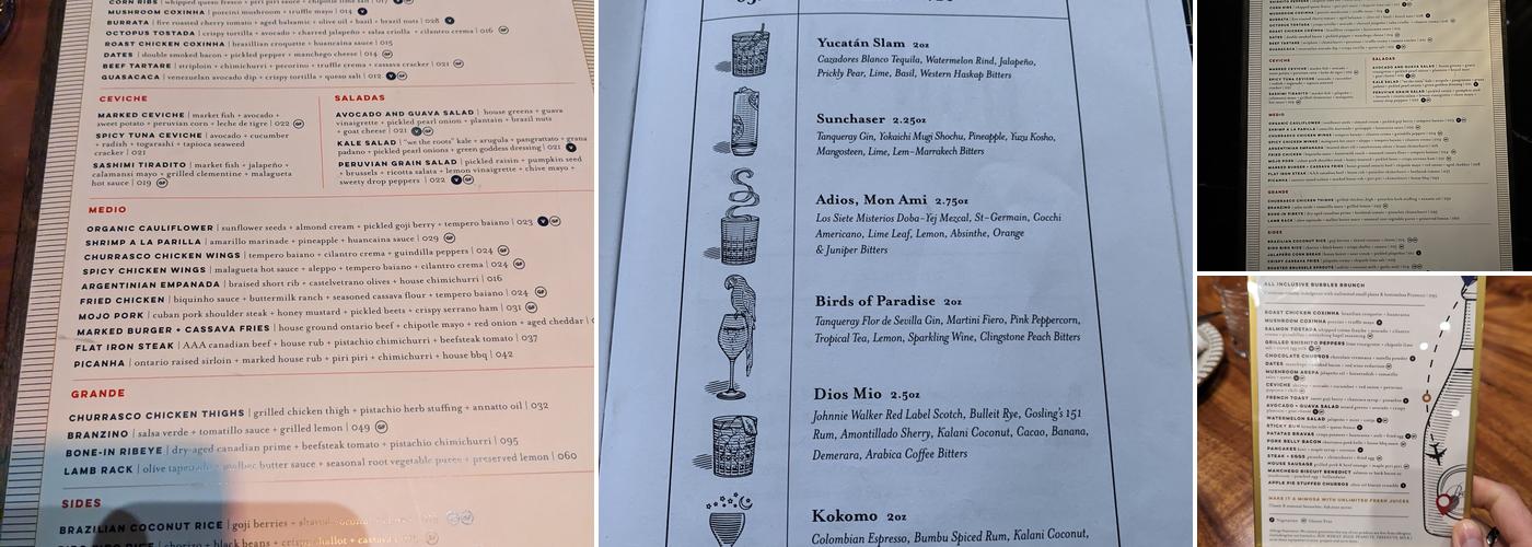 MARKED Restaurant Menu