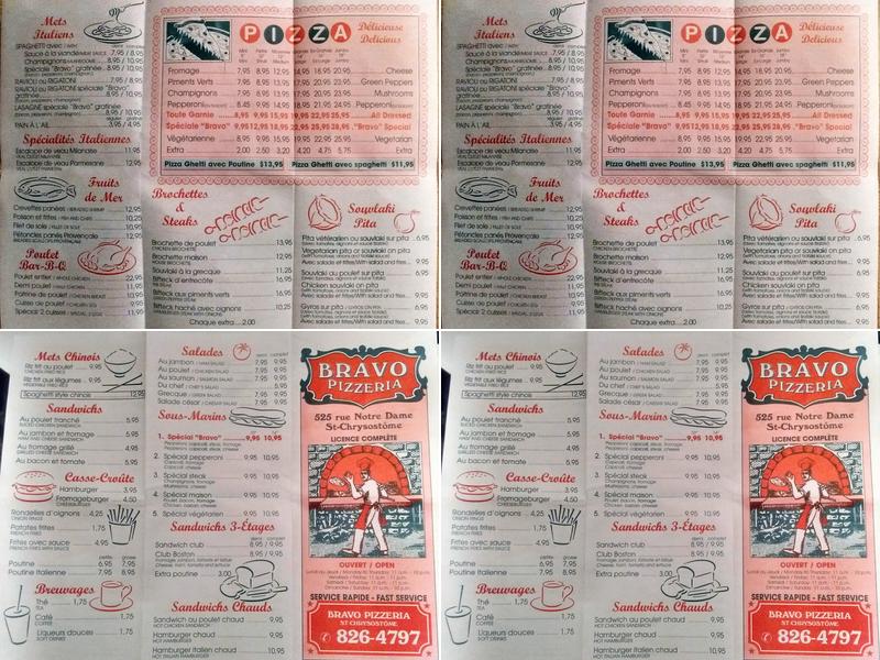 Bravo Bravo Pizzeria 2000 Menu