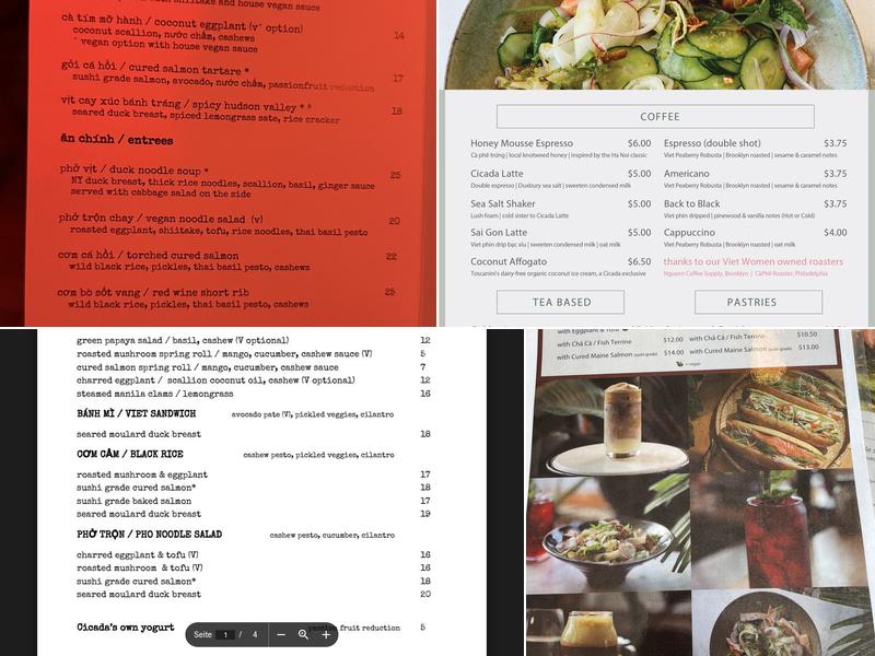 Cicada Menu