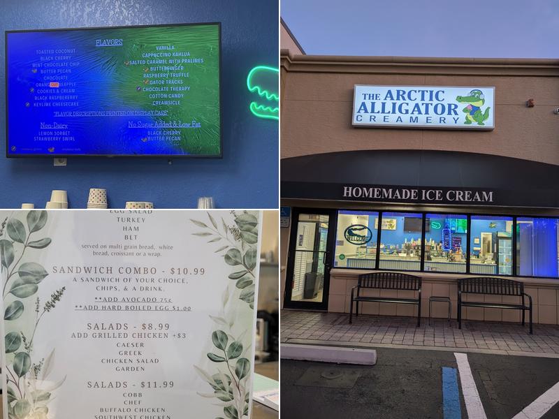 The Arctic Alligator Creamery Menu