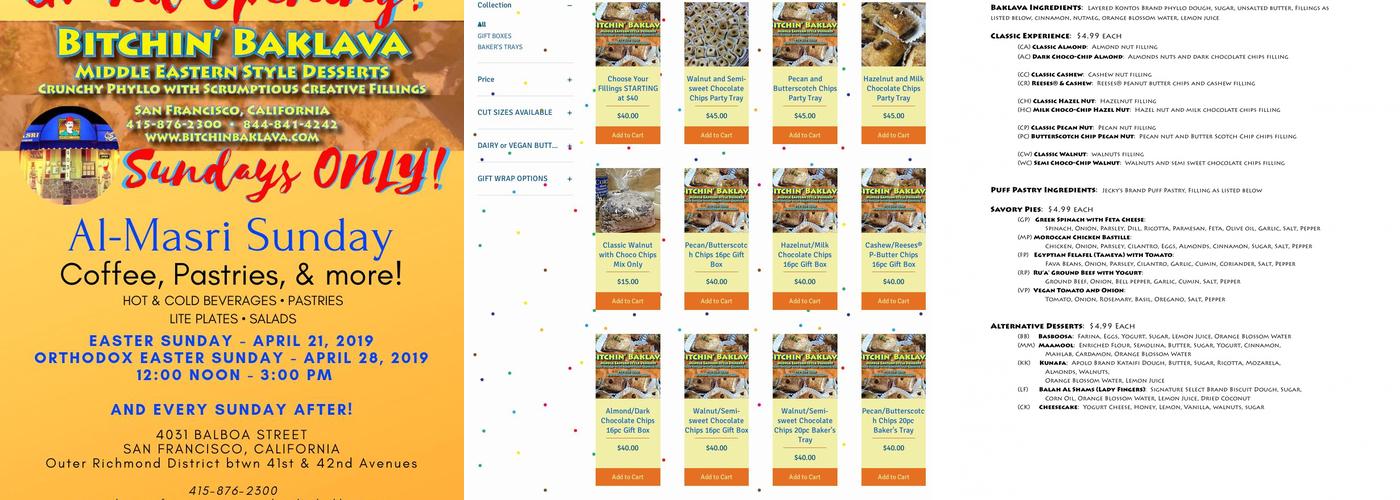 Bitchin' Baklava Menu