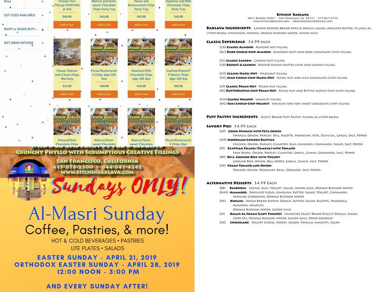 Bitchin' Baklava Menu