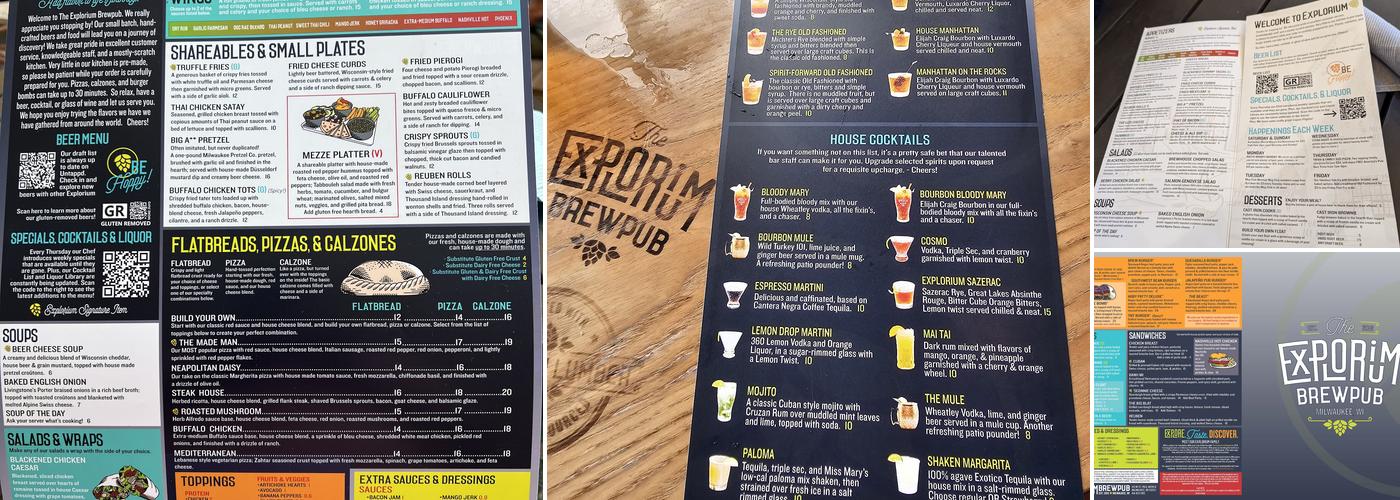 The Explorium Brewpub Third Ward Menu