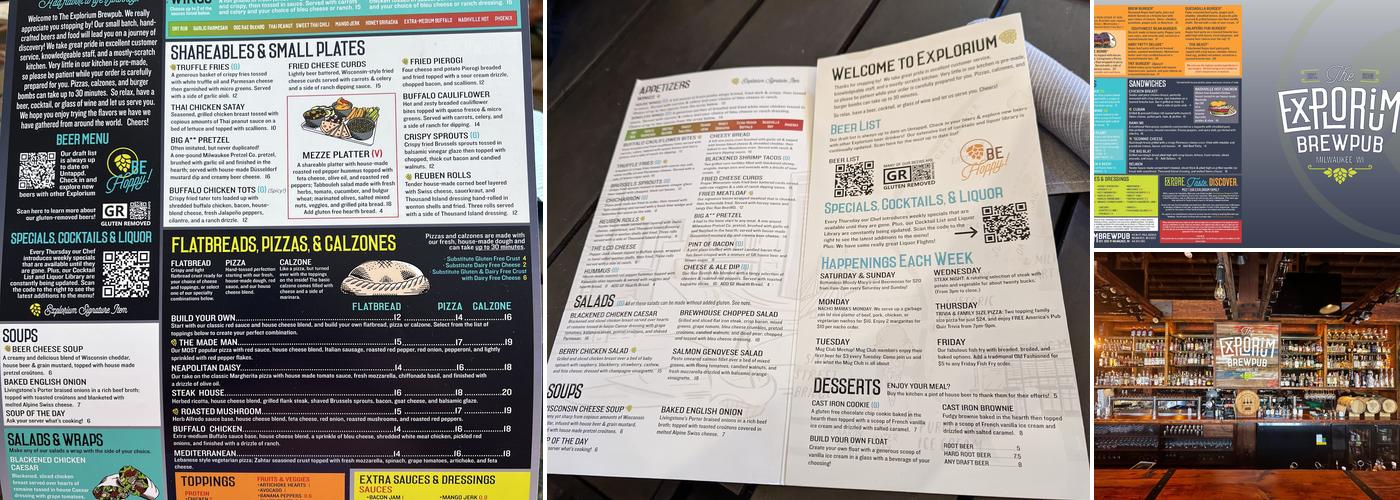The Explorium Brewpub Third Ward Menu