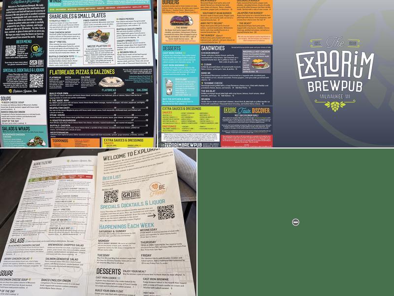The Explorium Brewpub Third Ward Menu