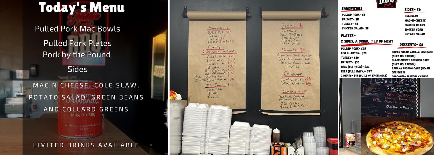Mike D's BBQ Smokehouse & Retail Menu
