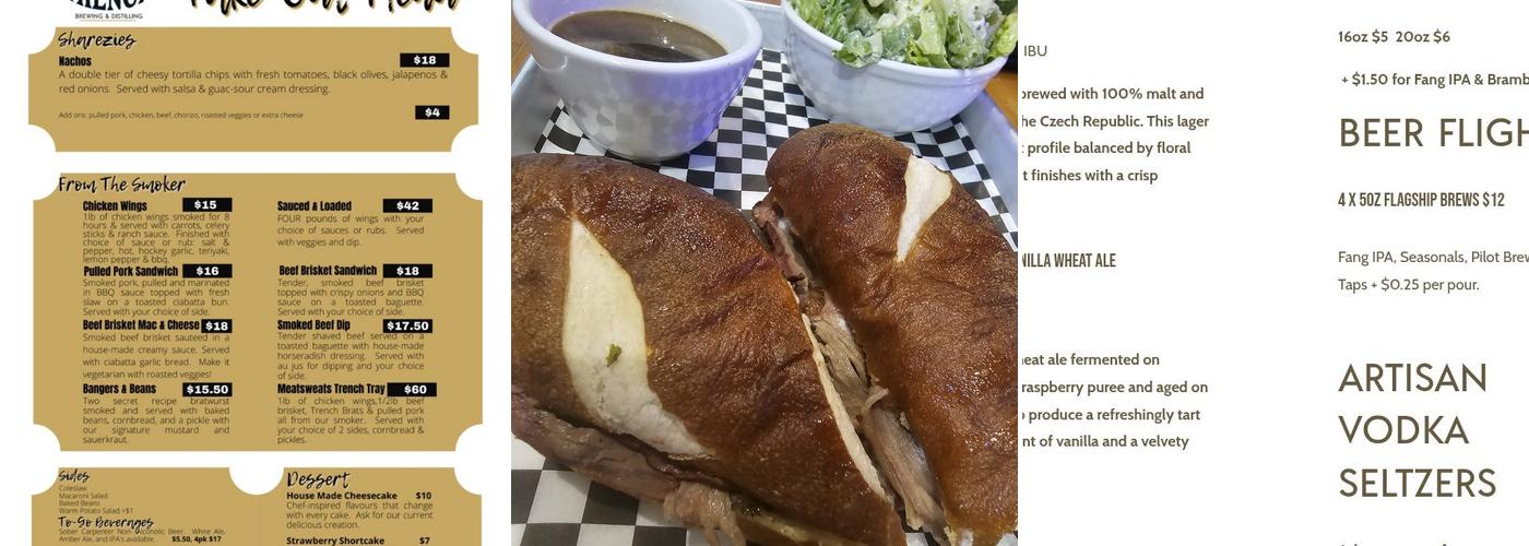 Trench Brewing & Distilling Menu