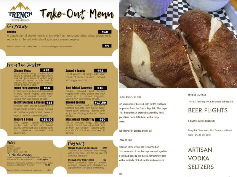 Trench Brewing & Distilling Menu