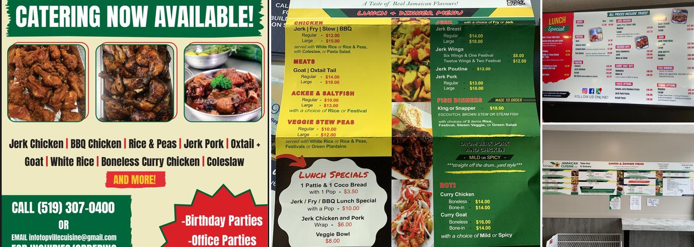 Topville Jamaican Cuisine Menu