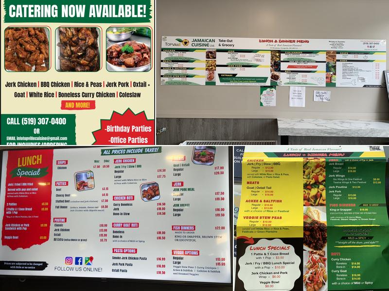 Topville Jamaican Cuisine Menu