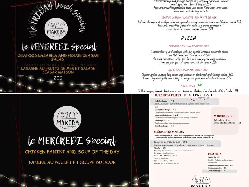 Makeba Restaurant Menu