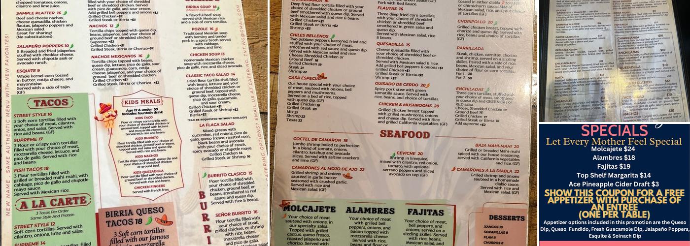 Taqueria Tequila's Menu