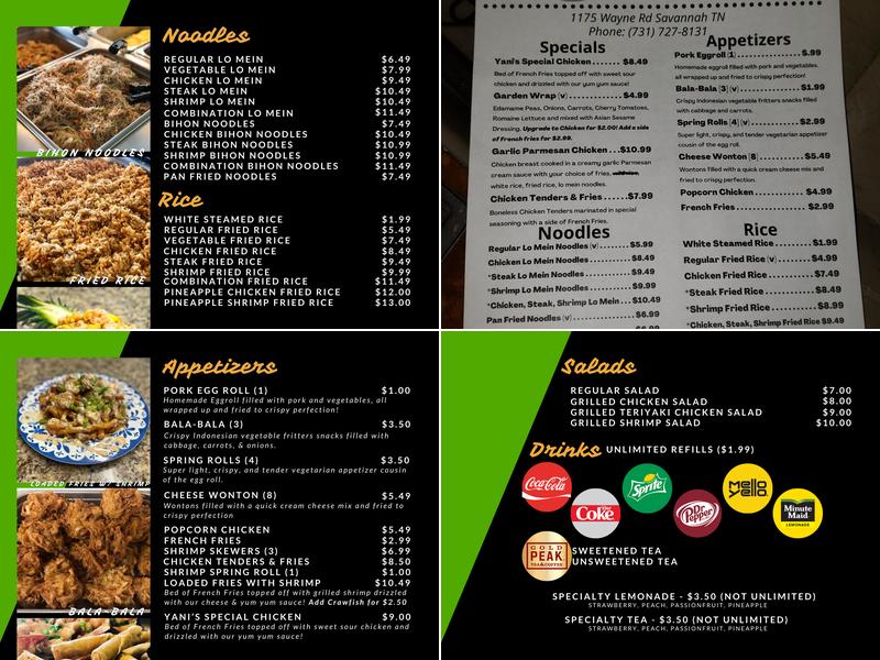 Yan Yan Restaurant Menu