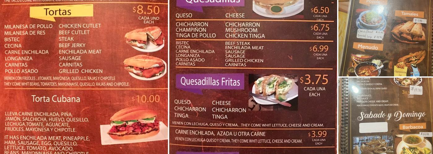 La Chingada Restaurant/Deli & Grocery Store Menu