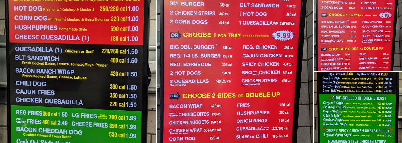 Cook Out Menu