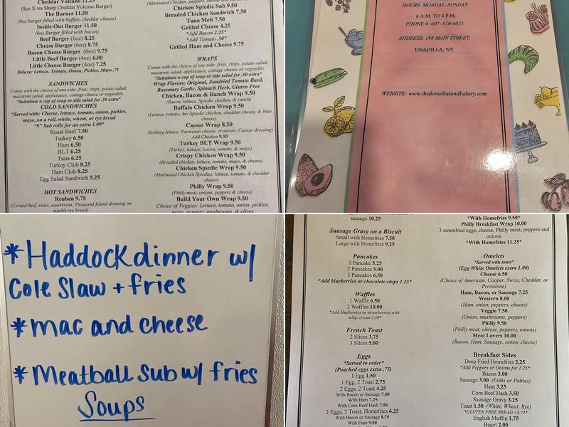Unadilla Diner Menu