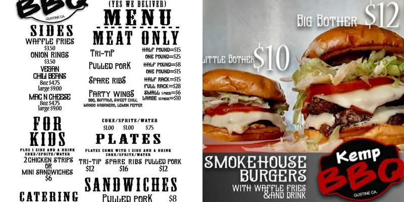 Kemp BBQ Menu