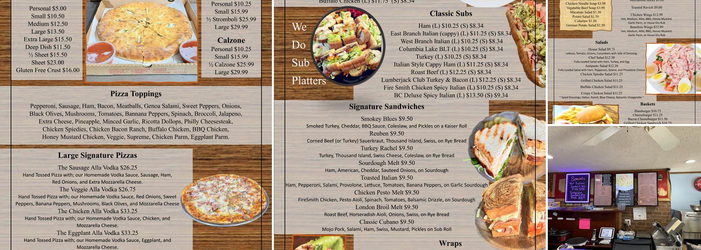 BC Pizza & More Menu