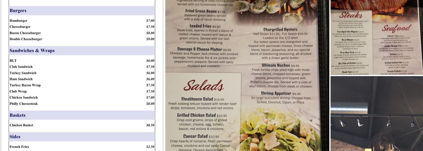 Pintail's Steak & Seafood Menu