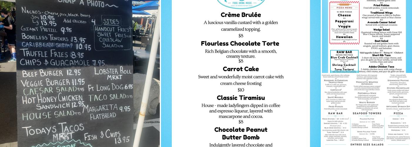 The Deck Bar @ Union Station Menu