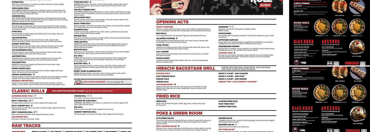 Rock N Roll Sushi Menu