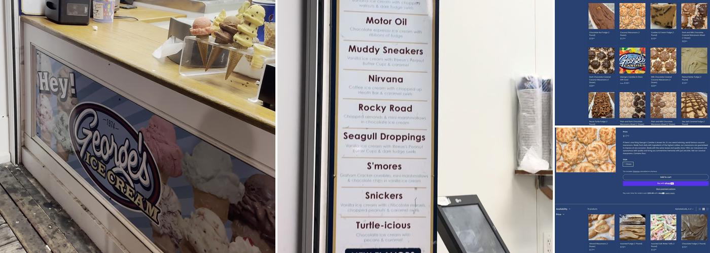 George's Ice Cream Menu
