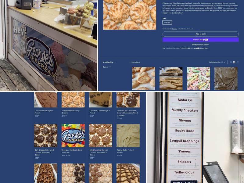 George's Ice Cream Menu