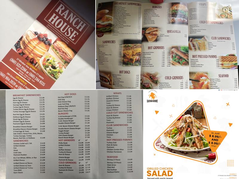 Ranch House East Hartford Best Food in Hartford Menu