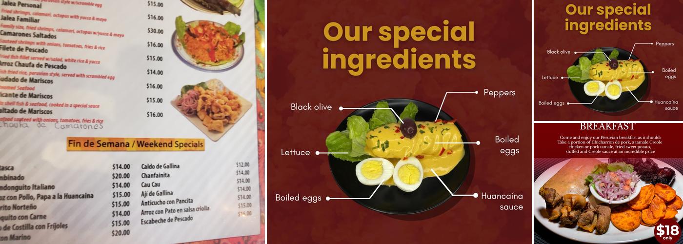 Rinconcito peruano Menu
