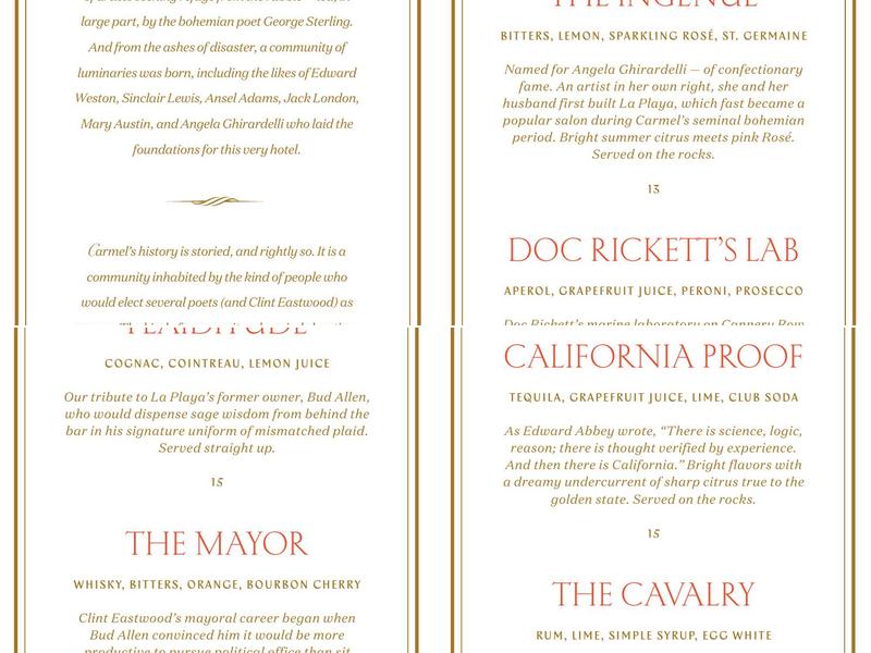 Bud's at La Playa Menu