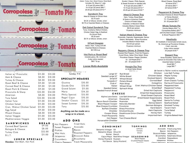 T & F Farmers' Pride Menu