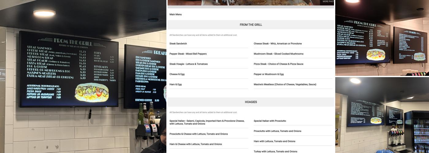 Jim's South Street Famous Cheesesteaks Menu