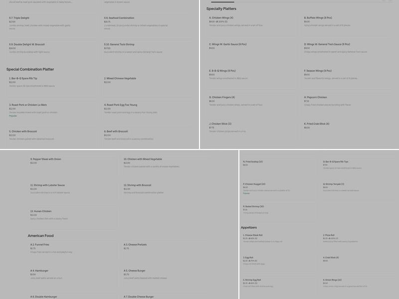 Jumbo Steak Hoagies and Fried Chicken Menu