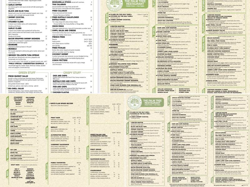 The Palm Tree Menu