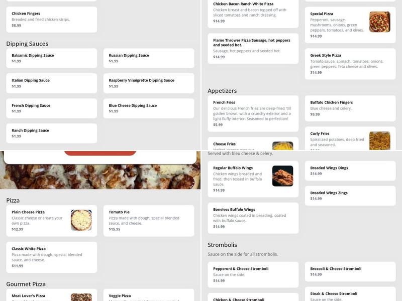 Pizza & Sandwich Express Menu