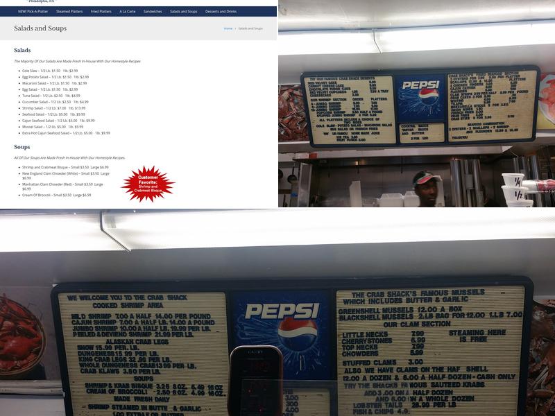Crab Shack Menu