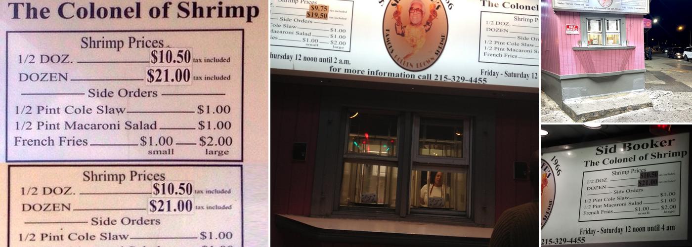 Sid Booker's Shrimp Corner Menu