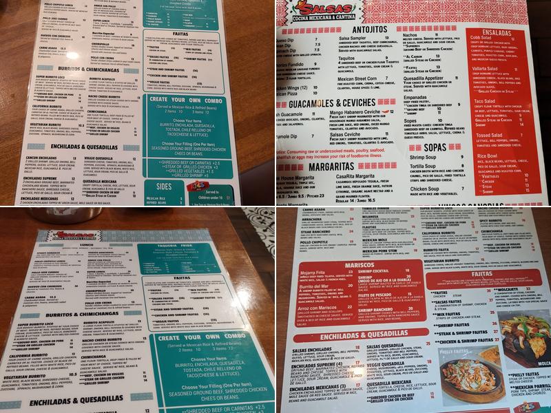 Salsas Cocina Daytona Beach Menu