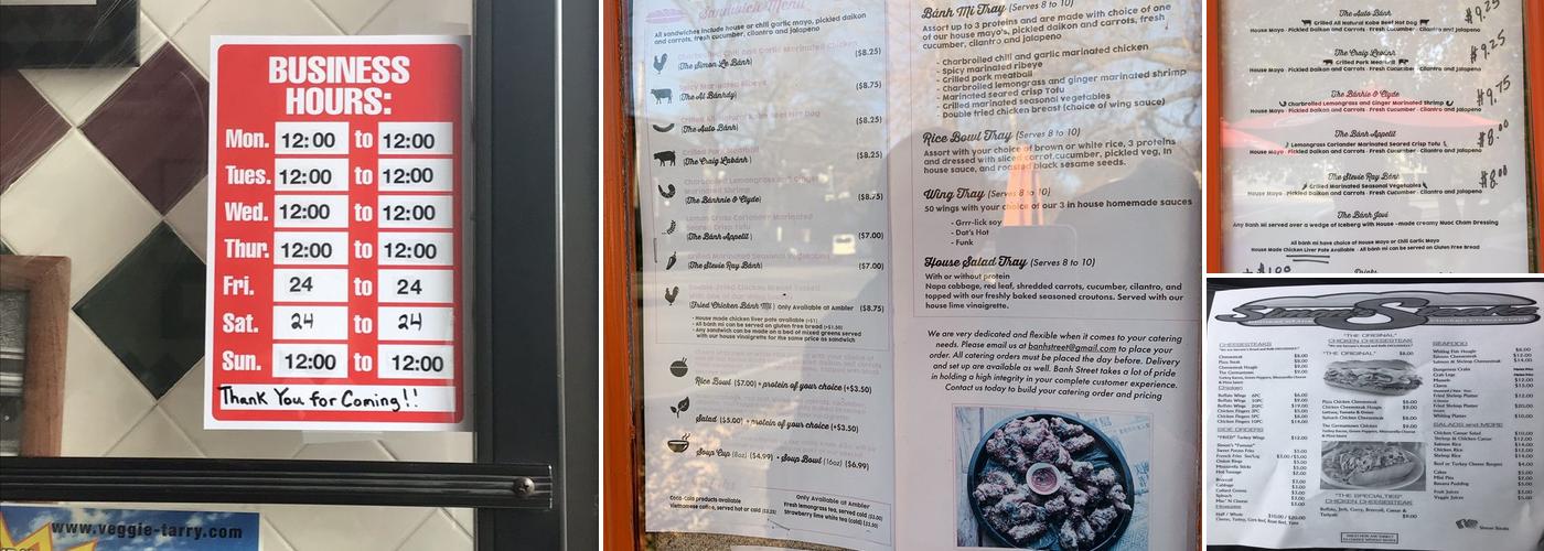 Simon’s steaks Menu