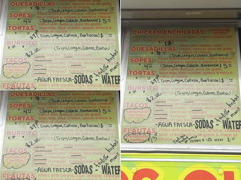 Coco's Tacos Menu