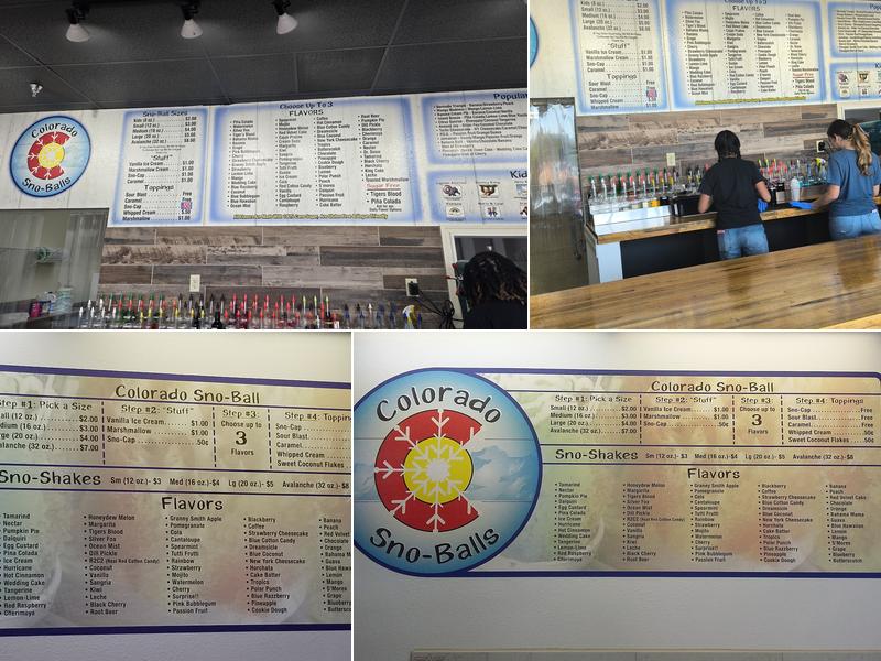 Colorado Sno-Balls Menu