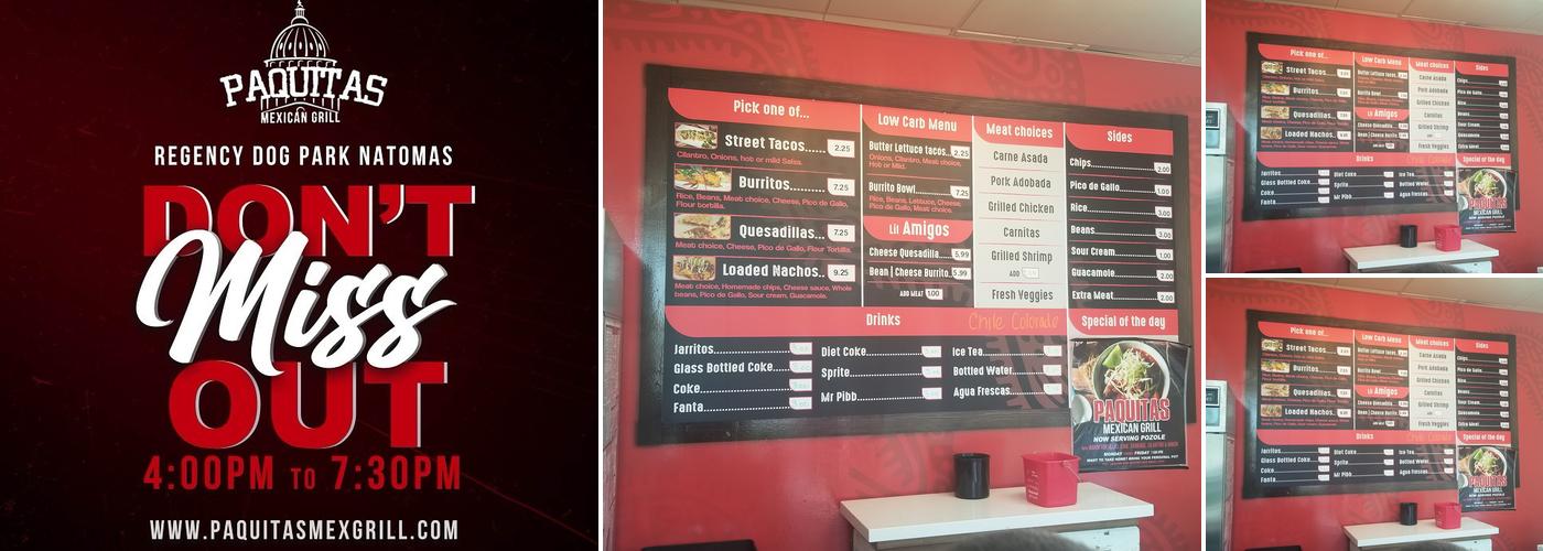 Paquitas Mexican Grill Menu