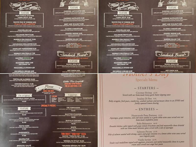 Bacco Centro Menu