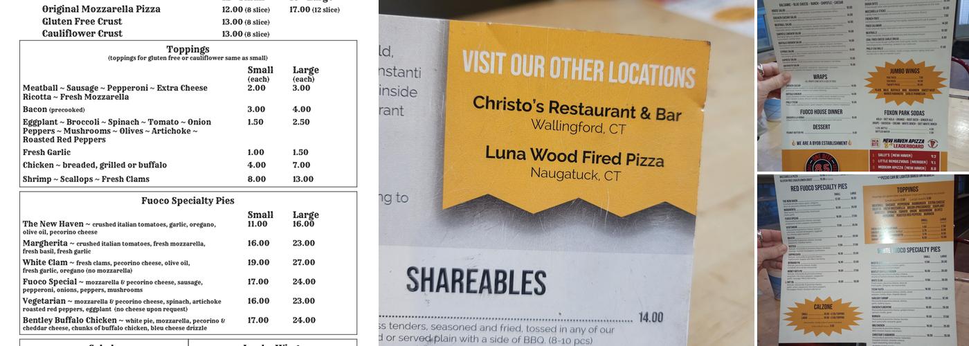 Fuoco Apizza Menu