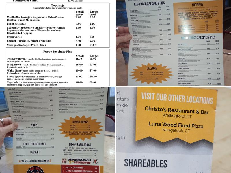 Fuoco Apizza Menu