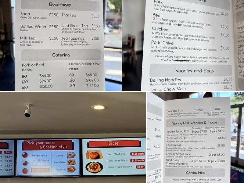 Hao Bao Dumplings Menu