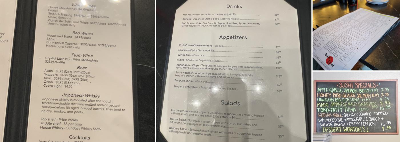 Sushi Spot Menu