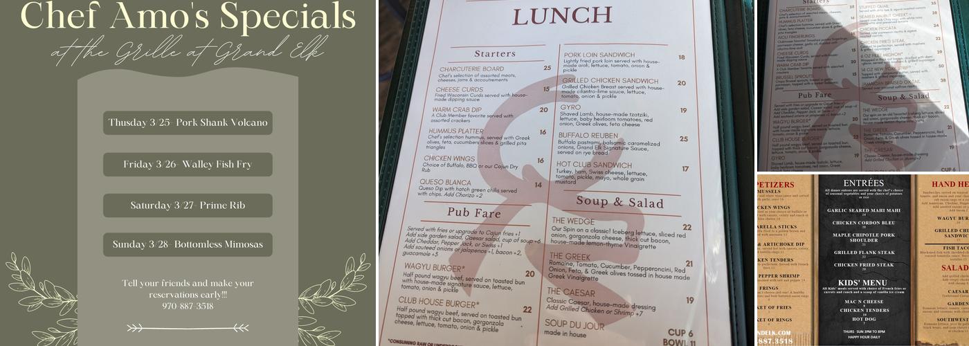 Grand Elk Grille Menu