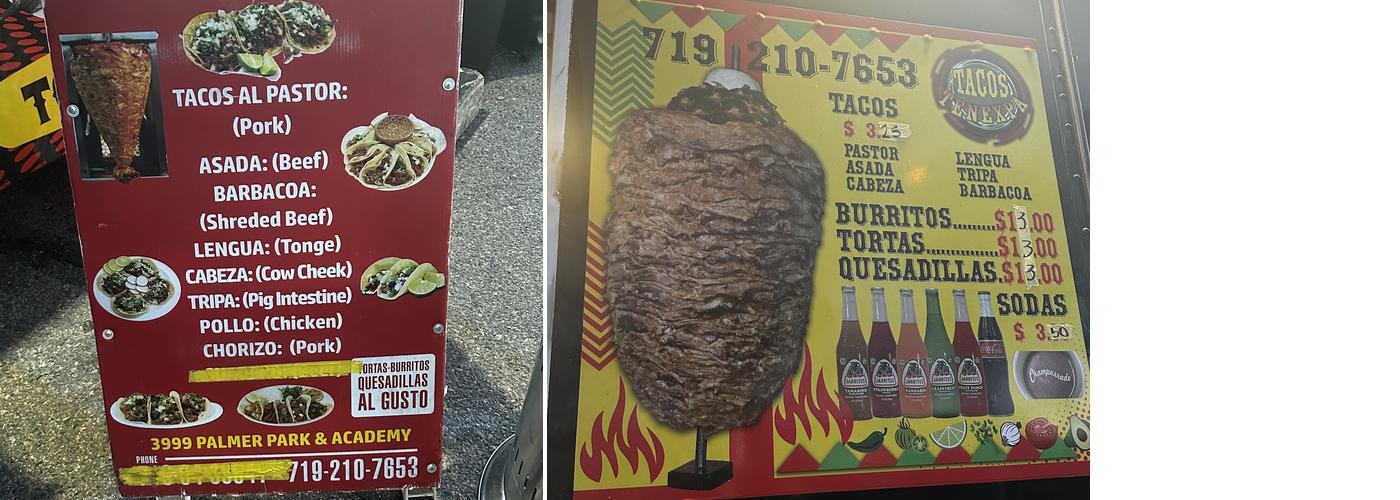 Tacos Tenexpa Menu